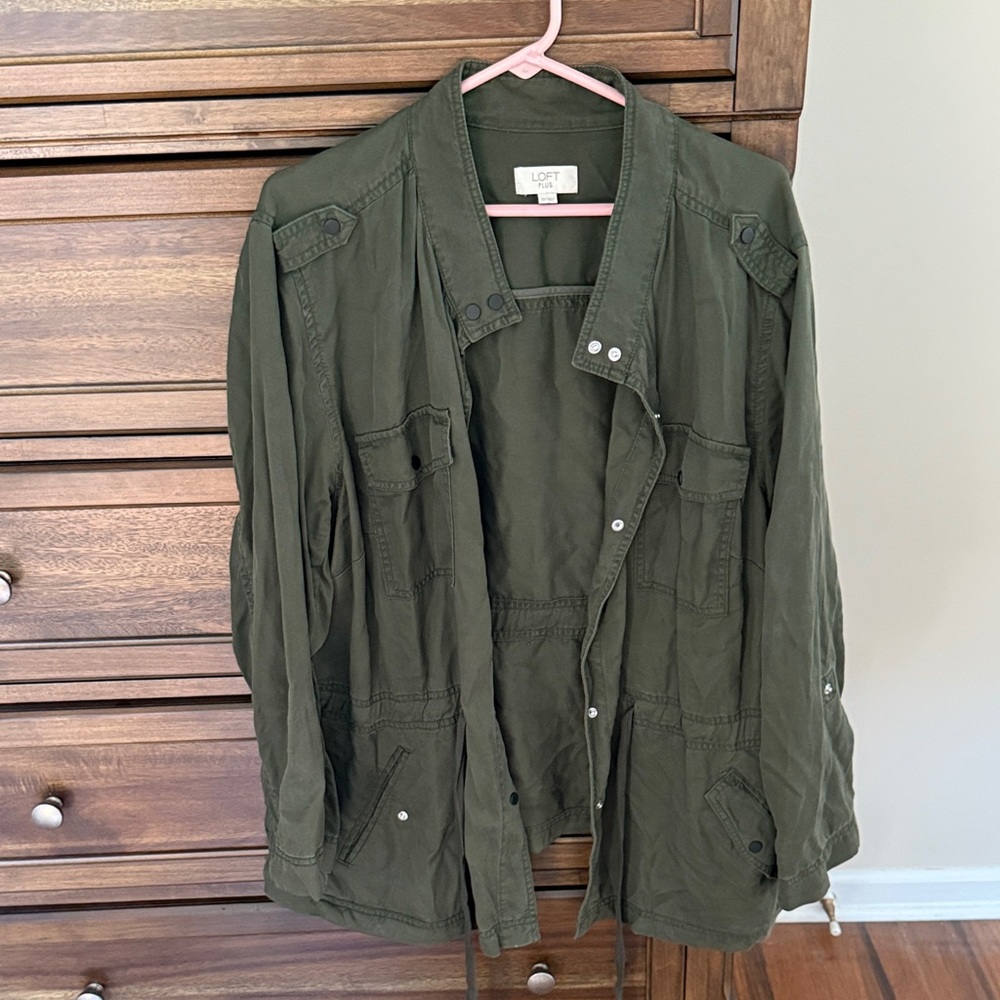 NWOT LOFT Dark Green Utility Jacket